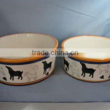Ceramic pet bowl with little paw