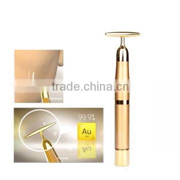 high quality woman use beauty gold bar to lifting face with high frequency V face gold beauty bar for lady