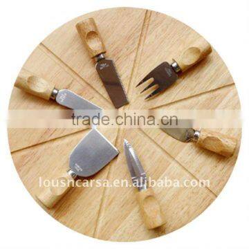 5pcs /set ,stainless steel cheese knife/cheese tools set ,wooden handle