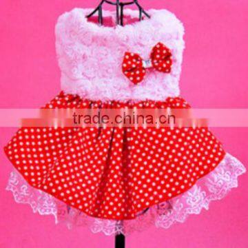 Pet Dog Cotton Wadded Jacket Puppy Dog Costumes/Dog Lace dress