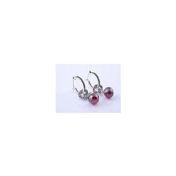 Elegant style corundum silver marcasite jewelry earring with OEM &ODM