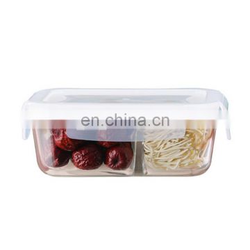 1300ml microwave glass fresh lunch box with lid and compartments