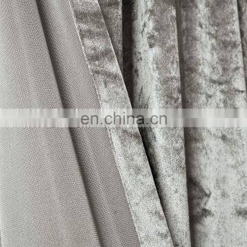 Luxury rod pocket blackout curshed velvet curtain material