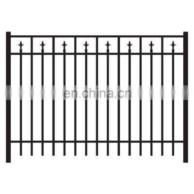 hot sale Xinhai #13 H 5 ft * W 6 ft Galvanized and power coated steel ornamental fence panel with Majestic head