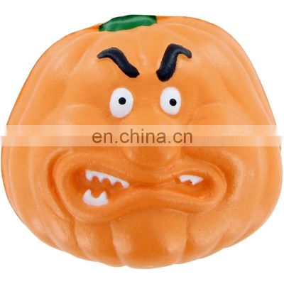 Popular angry pumpkin shaped soft toys PU stress reliving squeeze ball