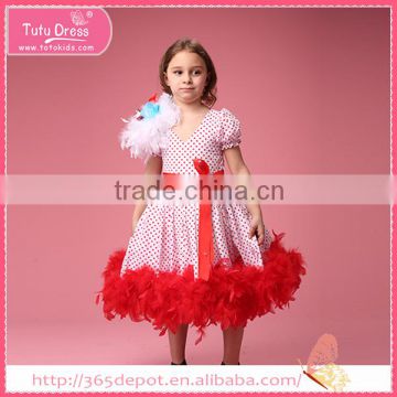 Fashion styles kids party dress feather
