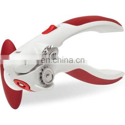 Manual Can Opener with Lid Lifter Magnet, Red