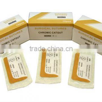 CHROMIC CATGUT WITH NEEDLE SURGICAL SUTURE , CE ISO