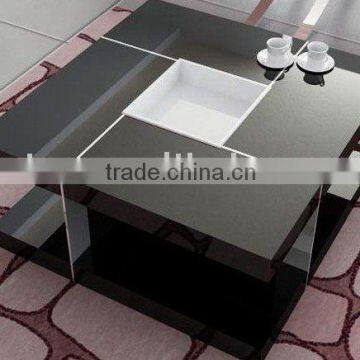 cheap quality modern multifunction wood coffee table in black and white 887E