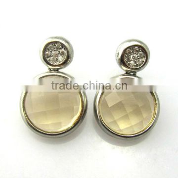silver stud earrings glass earrings