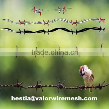 double &single barbed wire Galvanized, PVC-coated barbed wire fastener ISO approved