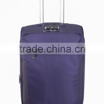 violet color real button hidden handle satin lining 3 pcs set luggage case with four wheels