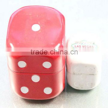 Red dice-shaped candy tin box