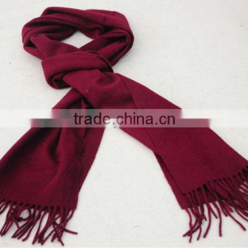woman's pure colour fringe 100%cashmere shawl