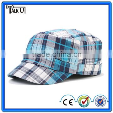 Wholesale checker cotton military cap for women