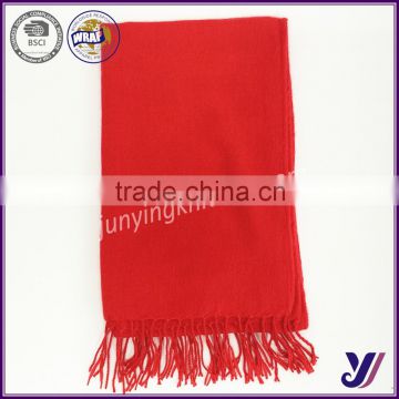 Fashionable red woven infinity scarf with tassels pashmina scarf wholesale china (accept customized)