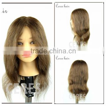 female 100% human hair mannequin head hair school teaching and exercise training head with clamp