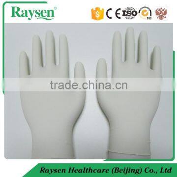 Natural 100% latex examination gloves with high quality