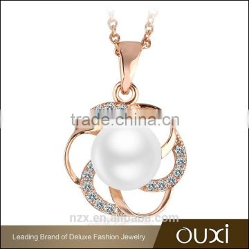OUXI 2016 factory direct sale 18k gold plated freshwater fashion pendant pearl necklace designs 11507