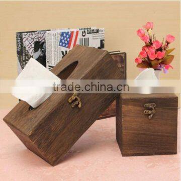 factory sale FSC&SA8000&BSCI wooden tissue storage box for decoration