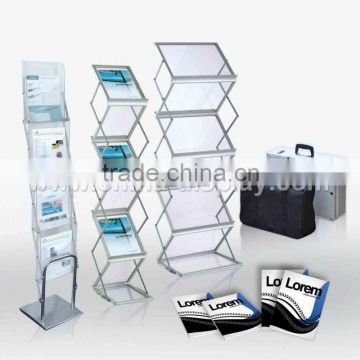 Portable new design exhibition show catalog Z shape Brochure Stand display