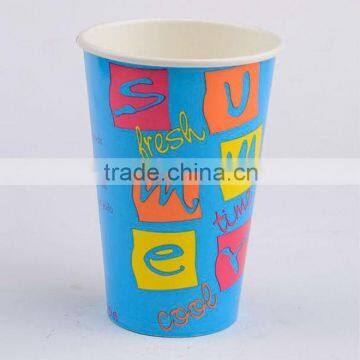 10oz disposable cold drink paper cup with ideal for promotion