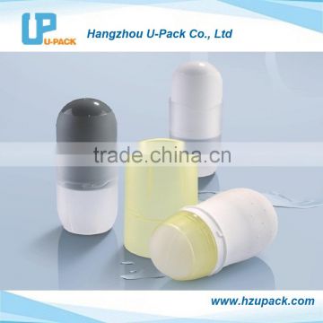 P1010 50ml PP stainless steel ball roll on bottle with round shape