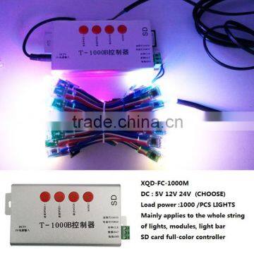 HOT sell !led controller DC5V-24V T-1000B full color pixel led controller T-1000B 2048 Pixel SD Card rgb controller