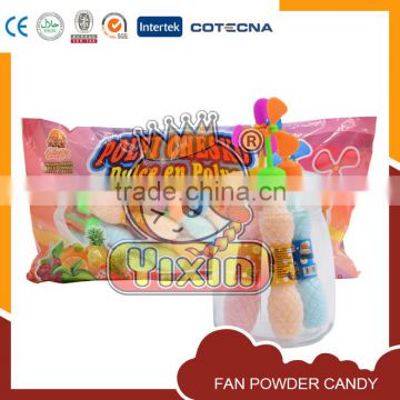 Powder candy in bottle with fan