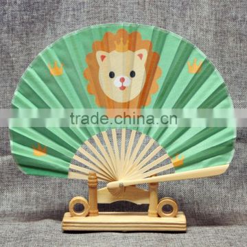 Cheap Japanese cute lion shell fan bamboo fan