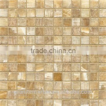 High Quality Yellow Onyx Mosaic Tiles For Bathroom/Flooring/Wall etc & Mosaic Tiles On Sale With Low Price