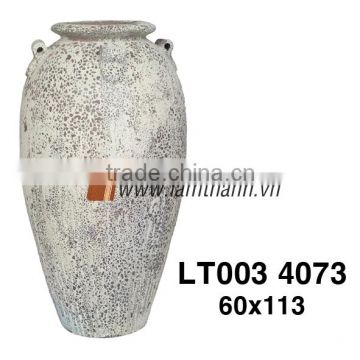 Vietnam Round High Decorative Ceramic Ancient White Flower Vase