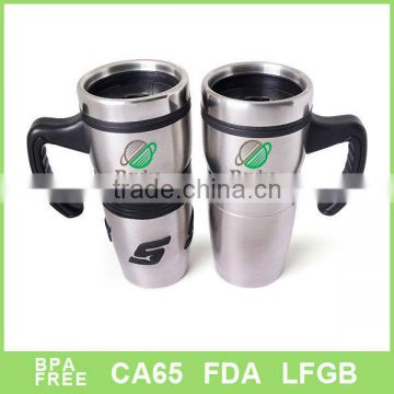 double wall stainless steel and palstic travel tumbler