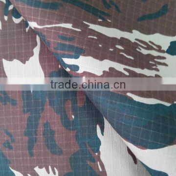 Polyester and cotton water proof ripstop camouflage fabric
