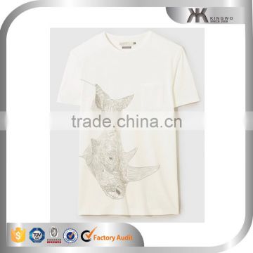 Quality modern mens cotton t shirts design with animal printing