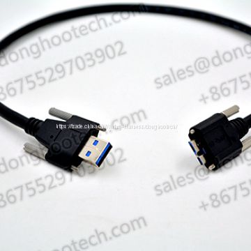 USB3.0 Data Cable A to Straight Micro B with M2 Screw Lock 3 meters for Basler Ace Cameras and Industrial USB cameras