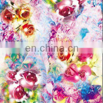 Changfa Textile 100 Polyester Rose Folower Pattern Digital Print Peach Skin Fabric Wholesale Cheap