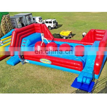 Outdoor mobile Blow up meltdown game inflatable wipeout ball course for sale
