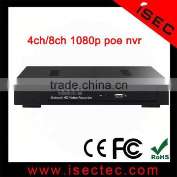 1080p poe nvr with 4ch or 8ch poe port for cctv cameras