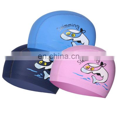 Wholesale Swimming Cap for Pool Cute Cartoon Fish Children Kids Waterproof Protect Ears Long Hair Boy Girl Sports Swim Hat