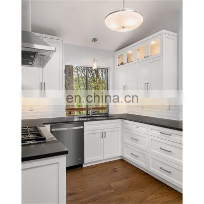 North American white shaker style solid wood kitchen cabinet door