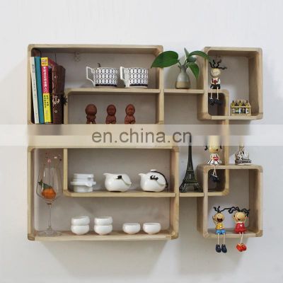 Black Intersecting 3 Rect Boxes  Floating Shelf Wall Mounted Home Decor Furniture