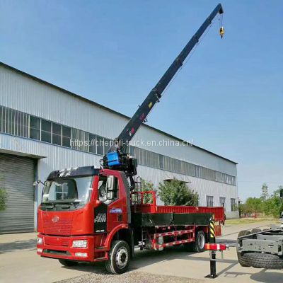 HIAB crane truck 10ton FAW 4x2 hydraulic crane truck