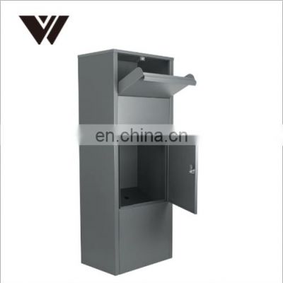 Wall Mounted Smart Parcel Drop Box Dark Grey for Secure Multiple Internet Deliveries of Large Delivery Packets Weatherproof