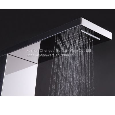 Shower panel shower tower with rainfall waterfall body jet hanheld shower head bathroom bath system