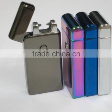 Altra-thin Double cross fire ice new electric arc gold colorful charge usb lighters smoker sexy colorful ice man