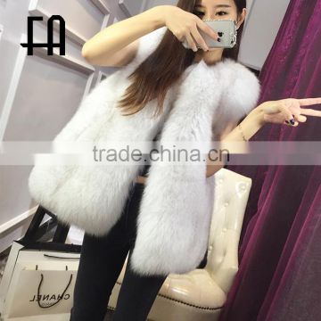 wholesale genuine fox fur gilet /fox fur vest