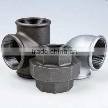 Black and Galvanized malleable iron pipe fittings