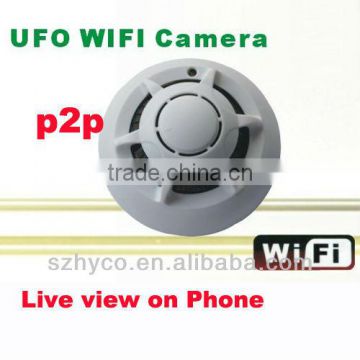 2013 New UFO Wifi Camera Smoke Detector with P2P Function