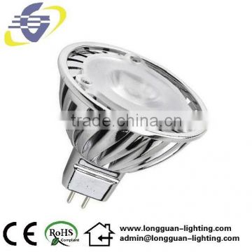 MR16 1X3W 12V LED spotlight 3W LED lamp normal size,die cast alu housing with chrome